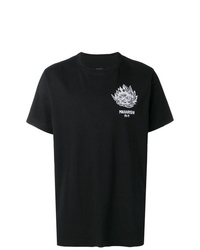 T-shirt à col rond imprimé noir et blanc Maharishi