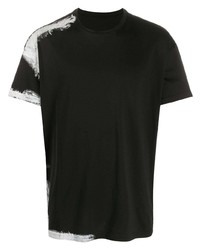 T-shirt à col rond imprimé noir et blanc Maison Margiela