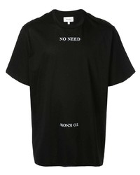 T-shirt à col rond imprimé noir et blanc Makavelic