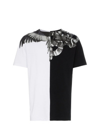 T-shirt à col rond imprimé noir et blanc Marcelo Burlon County of Milan
