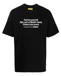T-shirt à col rond imprimé noir et blanc MARKET
