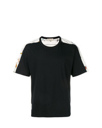 T-shirt à col rond imprimé noir et blanc Marni