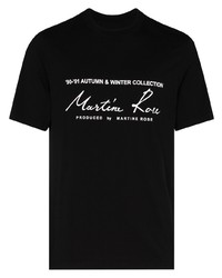 T-shirt à col rond imprimé noir et blanc Martine Rose