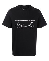 T-shirt à col rond imprimé noir et blanc Martine Rose