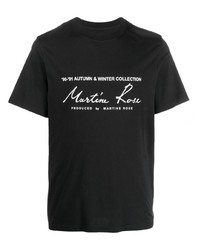 T-shirt à col rond imprimé noir et blanc Martine Rose