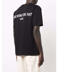 T-shirt à col rond imprimé noir et blanc Ih Nom Uh Nit