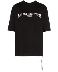 T-shirt à col rond imprimé noir et blanc Mastermind Japan