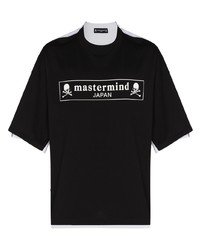 T-shirt à col rond imprimé noir et blanc Mastermind Japan