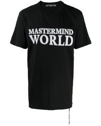 T-shirt à col rond imprimé noir et blanc Mastermind World