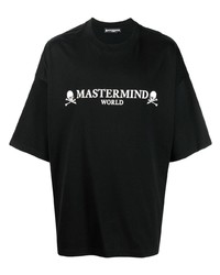 T-shirt à col rond imprimé noir et blanc Mastermind World