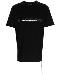 T-shirt à col rond imprimé noir et blanc Mastermind World