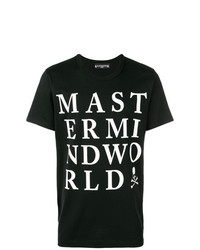 T-shirt à col rond imprimé noir et blanc Mastermind World