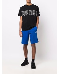 T-shirt à col rond imprimé noir et blanc Emporio Armani