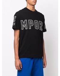 T-shirt à col rond imprimé noir et blanc Emporio Armani