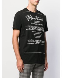 T-shirt à col rond imprimé noir et blanc Vivienne Westwood