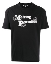 T-shirt à col rond imprimé noir et blanc McQ Alexander McQueen