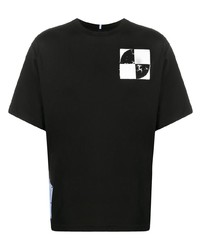 T-shirt à col rond imprimé noir et blanc McQ