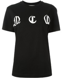 T-shirt à col rond imprimé noir et blanc MCQ