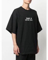 T-shirt à col rond imprimé noir et blanc Oamc