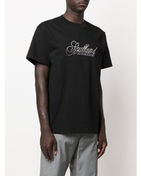 T-shirt à col rond imprimé noir et blanc Soulland