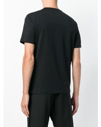 T-shirt à col rond imprimé noir et blanc Ea7 Emporio Armani