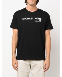 T-shirt à col rond imprimé noir et blanc Michael Kors