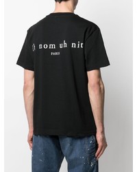 T-shirt à col rond imprimé noir et blanc Ih Nom Uh Nit