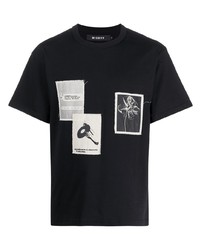 T-shirt à col rond imprimé noir et blanc Misbhv