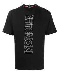 T-shirt à col rond imprimé noir et blanc MONCLER GRENOBLE