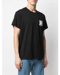 T-shirt à col rond imprimé noir et blanc Amiri