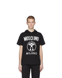 T-shirt à col rond imprimé noir et blanc Moschino