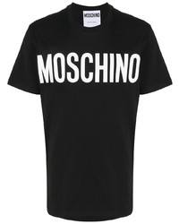 T-shirt à col rond imprimé noir et blanc Moschino