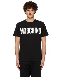 T-shirt à col rond imprimé noir et blanc Moschino