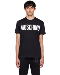 T-shirt à col rond imprimé noir et blanc Moschino