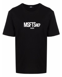 T-shirt à col rond imprimé noir et blanc MSFTSrep