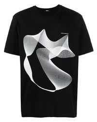 T-shirt à col rond imprimé noir et blanc MSFTSrep