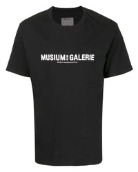 T-shirt à col rond imprimé noir et blanc Musium Div.