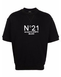 T-shirt à col rond imprimé noir et blanc N°21