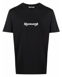 T-shirt à col rond imprimé noir et blanc Nasaseasons