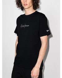 T-shirt à col rond imprimé noir et blanc Yohji Yamamoto