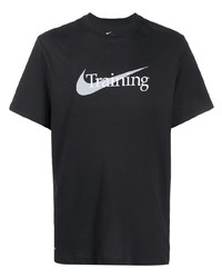 T-shirt à col rond imprimé noir et blanc Nike