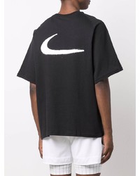 T-shirt à col rond imprimé noir et blanc Nike X Off-White