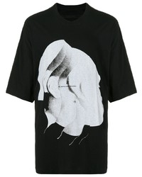 T-shirt à col rond imprimé noir et blanc Niløs