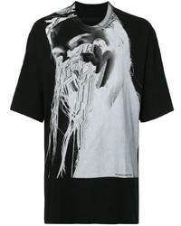 T-shirt à col rond imprimé noir et blanc Niløs