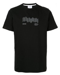 T-shirt à col rond imprimé noir et blanc Norse Projects
