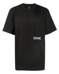 T-shirt à col rond imprimé noir et blanc Oamc