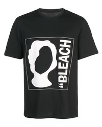 T-shirt à col rond imprimé noir et blanc Oamc