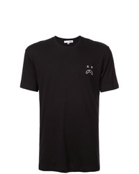 T-shirt à col rond imprimé noir et blanc Odin