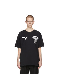 T-shirt à col rond imprimé noir et blanc Off-White