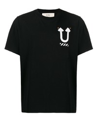 T-shirt à col rond imprimé noir et blanc Off-White